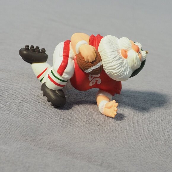 VTG Hallmark Christmas Ornament Touchdown Santa Handcrafted Football Keepsake 80 - Picture 2 of 9